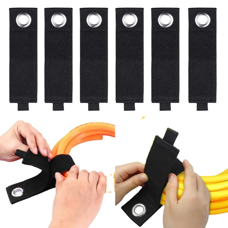 Heavy Duty Storage Straps Extension Hose Cord Holder Organizer Hook And Loop Adjustable Cable Tie Strap With Eyelet Loop
