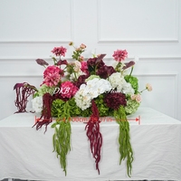 Composition florale réaliste en soie artificielle pour Pâques, allées de mariage, boule de fleurs artisanales avec verdure, style forêt sauvage