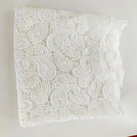 Bonne qualité vente directe d'usine spéciale pleine dentelle tissu noix de cajou fleur lait soie soluble dans l'eau dentelle rideau tissu décoratif
