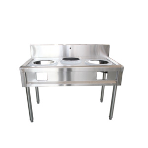 Victory Factory Soporte de olla de fideos SS de acero inoxidable Kwali Tres quemadores de gas para restaurantes de hoteles de gama de puestos especiales de Malasia - Product Image 6