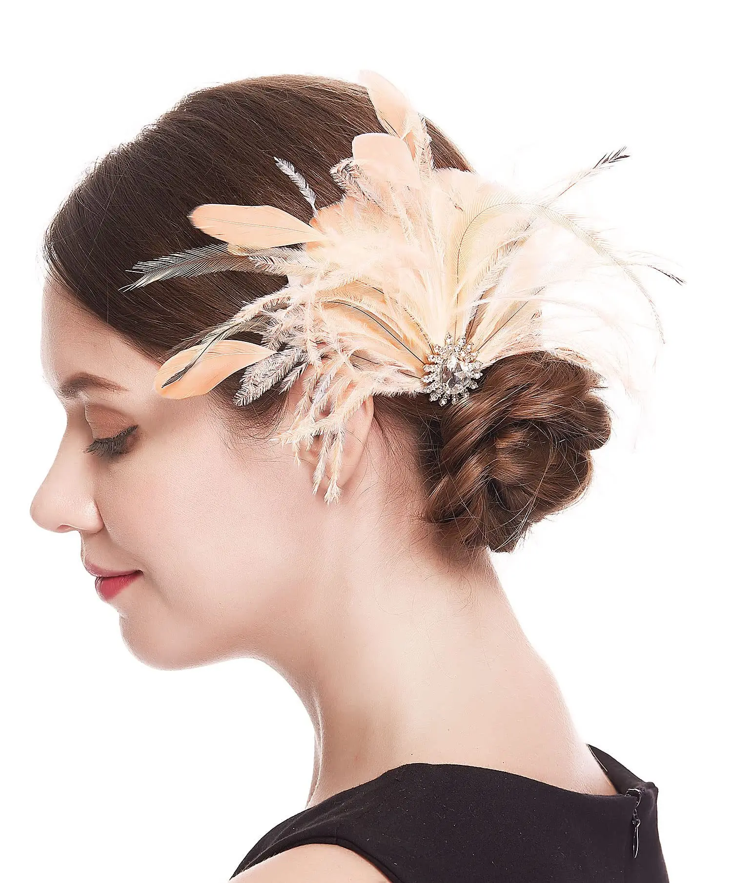 feather head piece women