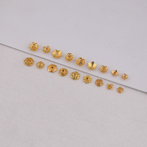 Separadores de cuentas de flor hueca chapados en oro para la fabricación de pulseras, accesorios de joyería de resina plástica 62002 - Product Image 2
