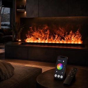 Inserto per Caminetto a Vapore di Lusso con Fiamma 3D Realistica, Suono di Fuoco Crepitante e Illuminazione LED RGBW per Pareti Multimediali - Product Image 1