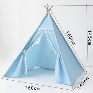 Tente noire de jeu intérieure en coton, tente en toile pour enfants <span class=keywords><strong>tipi</strong></span>, de haute qualité, vente en gros - Product Image 4