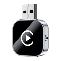 Adaptador Inalámbrico CarPlay 2 en 1 Plateado con Puerto USB, Plug & Play, Adaptador Inalámbrico CarPlay Android Auto, Dongle CarPlay
