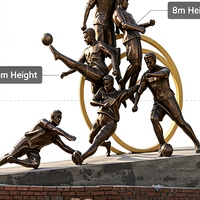 Sculpture de figures sportives en bronze coulé, statue d'athlètes multi-personnes faite à la main, 5 mm, 3D, décoration extérieure pour stade, école, parc, place publique