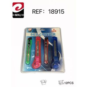 MNJ Set Cutter 4 Pcs Utility Knife Assorted Colors For Office And Home Use - Product Image 2
