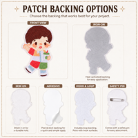 Patch brodé personnalisé en gros, style dessin animé mignon, appliqué à coudre ou thermocollant pour vêtements, sacs, chapeaux
