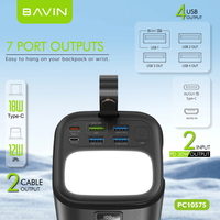 BAVIN Custom 22.5w Big Powerbank Led PC1057S Tipe c Pengisian Cepat Portabel Kapasitas 80000mah untuk iphone Laptop Power Banks