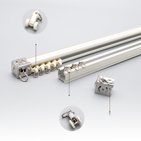Ensemble de tringles à rideaux métalliques modernes et minimalistes, rail de glisse silencieux et fluide, fixation murale ou au plafond, rail de guidage pour la décoration des fenêtres