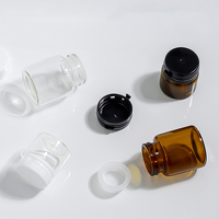 Pot en verre ambré 5g 10g 15g 30g avec couvercle détachable, flacon à large ouverture, double clip, emballage cosmétique