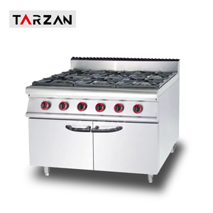 Cuisinière à gaz multifonctionnelle commerciale de haute qualité en acier inoxydable avec 6 brûleurs et four combiné - Product Image 3