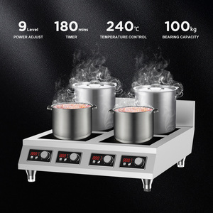 İndüksiyon Ocaklı Restoran Mutfağı Ayaklı 3.5kW 4 Gözlü Paslanmaz Çelik Ticari İndüksiyon Ocak - Product Image 5
