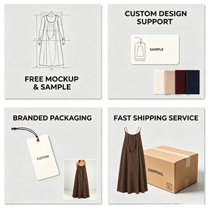 Vestido de <span class=keywords><strong>mujer</strong></span> personalizado sin espalda, estilo camisero, maxi, holgado, talla grande, para vacaciones de verano - Product Image 4