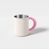Nouvelle tasse à double paroi en acier inoxydable 316 émaillé, couleur macaron, style rétro chinois, design bicolore pour couples et enfants