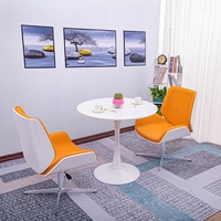 Ensemble table et chaises de réception de bureau en bois moderne, taille personnalisée, mobile, circulaire 80 cm, mobilier de conférence de qualité professionnelle, livraison gratuite
