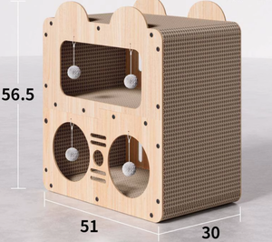 Ağır Hizmet Tipi Oluklu Kedi Tırmalama Evi - Çift Katmanlı Kalınlaştırılmış, Tüy Dökmez Kedi Yatağı ve Tırmalama Oyuncağı - Product Image 1