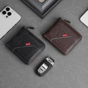 <span class=keywords><strong>Portefeuille</strong></span> <span class=keywords><strong>Homme</strong></span> Tendance à Fermeture Éclair, Porte-Monnaie Court Grande Capacité, Multi-emplacements pour Cartes, Chaîne Intégrée, <span class=keywords><strong>Portefeuille</strong></span> <span class=keywords><strong>Homme</strong></span> à Trois Volets - Product Image 5