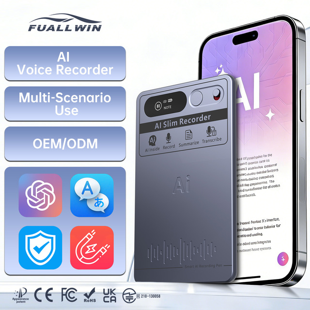 ChatGPT-5 152 Languages MINI AI Voice Recorder Voice Transcribe Smart Magnet Dictaphone Audio Recorder Portable Long Hours