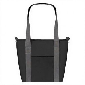 Sac à bandoulière personnalisé brodé en toile épaisse pour usage quotidien, avec garniture color-block, sac à main décontracté, sac fourre-tout en toile - Product Image 2