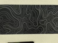 Tapis de bureau XXL noir et blanc avec contour topographique, tapis de souris de jeu antidérapant en caoutchouc, bord cousu, grand format, étanche, pour joueurs