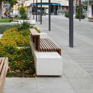 Nuevo Banco de Jardín Magic Stone, GRC, Hormigón, Respaldo de Madera, Asientos para Parques Públicos y Paisajes Exteriores - Product Image 3
