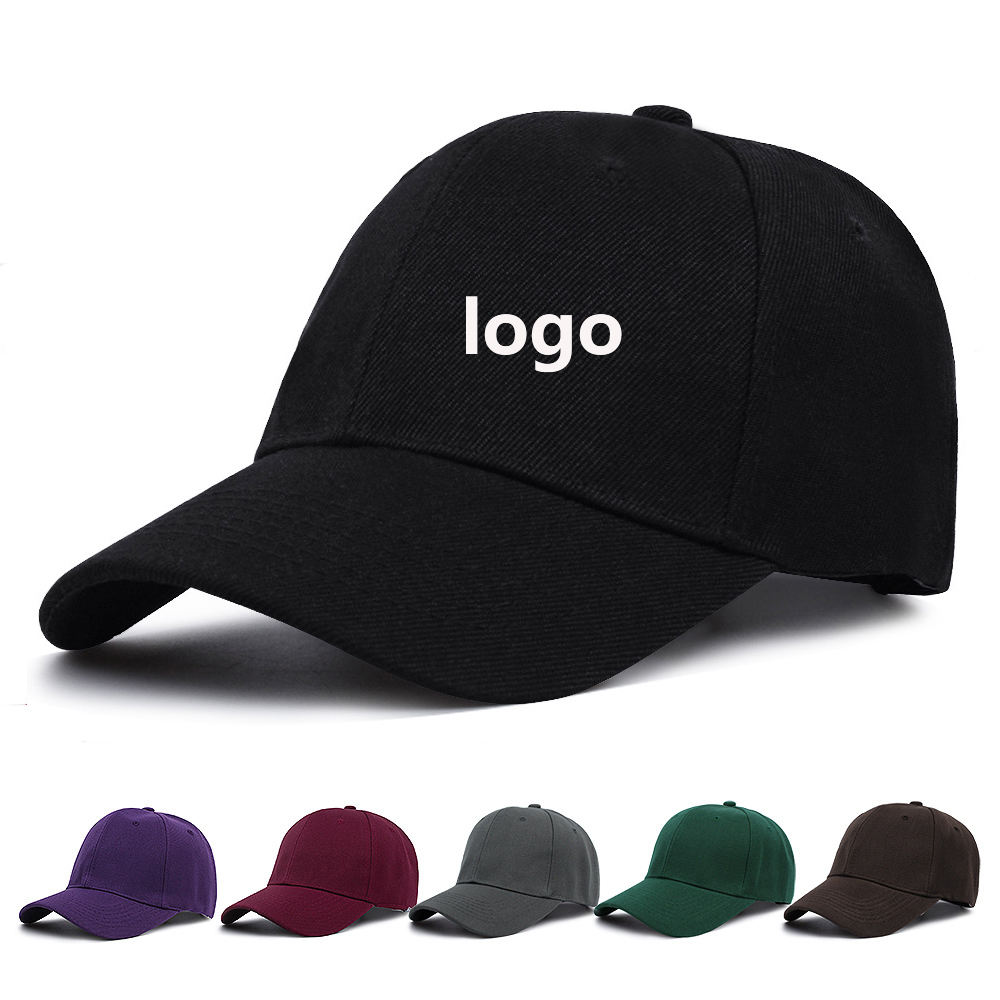 Venta caliente de fábrica bajo MOQ muestra rápida bordado Logo personalizado acrílico gorras promocionales gorras de béisbol sombreros