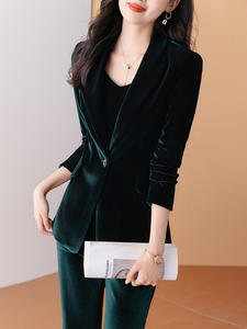 Blazer Elegante <span class=keywords><strong>de</strong></span> Alta Gama al por Mayor, Estilo Diosa, para <span class=keywords><strong>Mujer</strong></span>, Traje <span class=keywords><strong>de</strong></span> Terciopelo a la Moda, Conjunto Profesional, Disfraces para Mujeres, Tallas S-4XL - Product Image 5