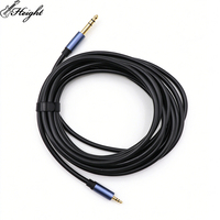 Kabel Gitar 3.5mm ke 6.35mm 5M Kabel Audio Lurus ke Lurus Plug Berlapis Emas PVC Pabrik