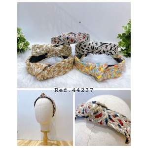 Linen Woven Knotted <b>Headband</b> Multicolor <b>Braided</b> Hairband For Women Fashion Accessory - Product Image 1