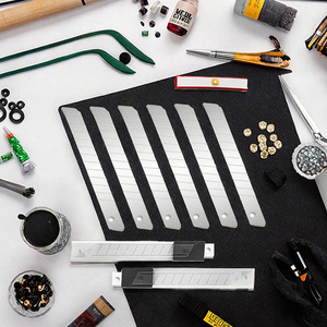 Cuchillas de Repuesto para Cuchillo Multiusos Mini SK5 SK4 de Acero de 9 mm, Calidad OEM, 0.4*9*80 mm, <span class=keywords><strong>con</strong></span> Botón de Empuje - Product Image 3