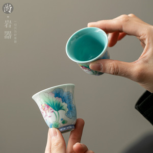 Taza de té de flor de loto, juego de té de porcelana Kung Fu, taza individual para té de la tarde, fabricada en el condado de Dehua - Product Image 4