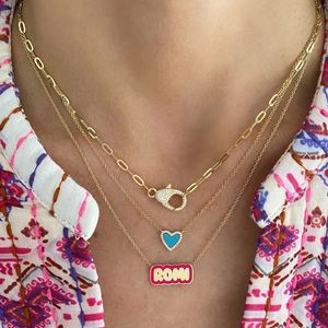 <b>Custom</b> <b>Names</b> Stainless Steel 18K Vermeil Gold Vacuum Plated Enamel <b>Name</b> Purple Pendant <b>Custom</b> Color Enamel <b>Necklace</b> - Product Image 4
