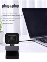 Webcam USB HD 1080P 30FPS dengan Mikrofon Kamera Web Clip-on untuk PC Laptop Konferensi Video Streaming Langsung Kelas Online