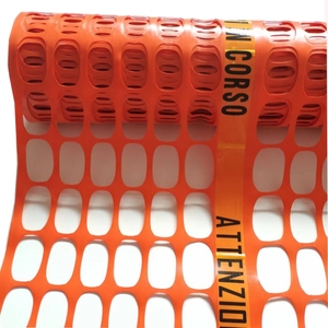 Valla de malla de seguridad de plástico naranja con cinta de advertencia Red de barrera para equipos de construcción - Product Image 1