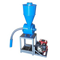 Broyeur de maïs et de blé, moulin à farine, machine à moudre les céréales à moteur essence, broyeur d'aliments pour animaux à aspiration automatique
