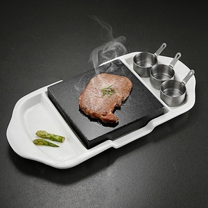Plancha <span class=keywords><strong>de</strong></span> <span class=keywords><strong>Piedra</strong></span> Volcánica para <span class=keywords><strong>Asar</strong></span> Filetes, Resistente al Calor, con Revestimiento Cerámico para Uso en Restaurantes, para Filetes a la Parrilla, Carne Asada - Product Image 4