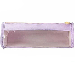Organisateur de papeterie portable personnalisable, sac de rangement pour stylos en PVC couleur bonbon avec fermeture éclair, trousse de toilette étanche - Product Image 5