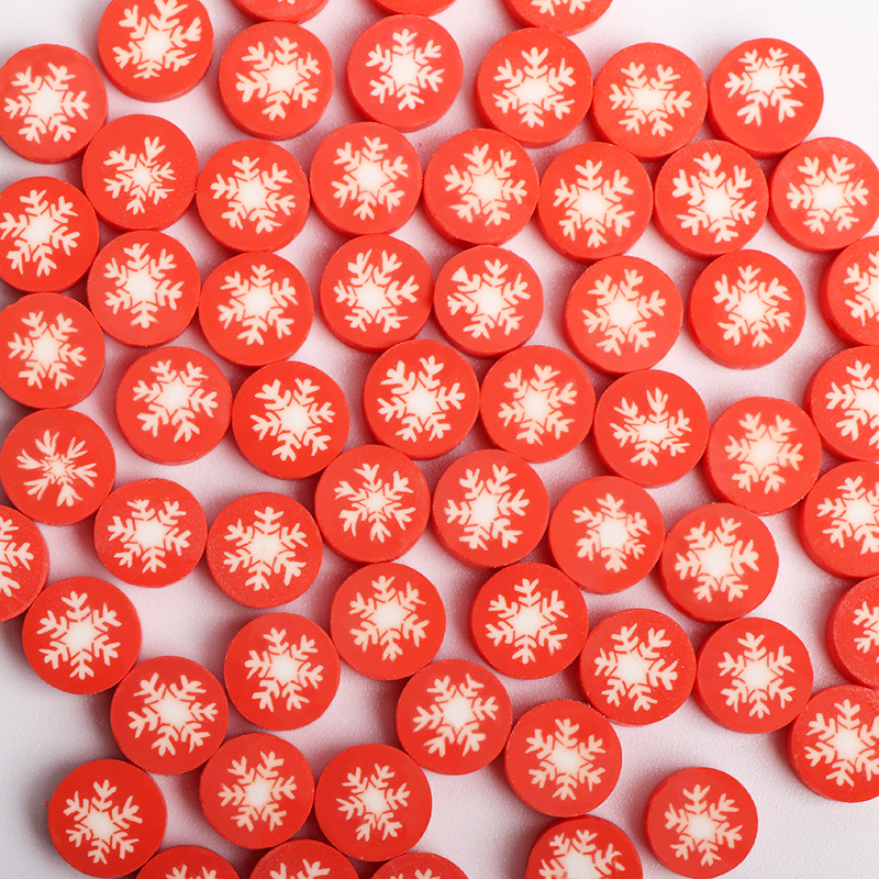 10mm Jewelry Findings Clay Beads Christmas snowflake Polymer Clay Beads For Jewelry Making DIY Bracelet