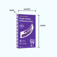 Bandes blanchissantes pour les dents Pap Purple Essence Menthe Rafraîchissante pour une haleine fraîche, éliminent les taches, bandes sèches sans résidus, marque privée