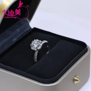Luxe Bloem Vorm Moissanite 14K 18K Gold Ring 1ct D VVS1 Ronde Moissanite Belangrijkste Steen Engagement Wedding Ring trendy Ontwerp
