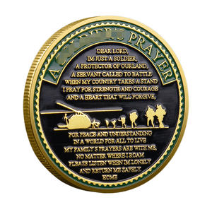 Moneda Conmemorativa de Aleación de Zinc Bicolor Negro y Dorado, Tema Servicio, Coraje y <span class=keywords><strong>Honor</strong></span>, para Regalo Cultural Creativo con Diseño - Product Image 3