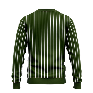 เสื้อสเวตเชิ้ตคอกลมลายทางสีเขียวป่าสำหรับผู้ชาย พิมพ์โลโก้ตามสั่ง เสื้อแขนยาวสำหรับทีม ชุดฝึกซ้อมฤดูหนาว เสื้อทีม - Product Image 2