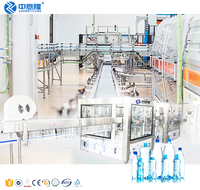 Ligne de production automatique d'eau embouteillée PET de 500ml à 1500ml avec machines d'étiquetage et d'emballage de remplissage par soufflage