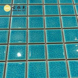 <span class=keywords><strong>Carreaux</strong></span> de mosaïque en céramique premium bleus à <span class=keywords><strong>double</strong></span> craquelure, résistants à l'eau, motif parquet pour piscine, villa, mur d'accentuation - Product Image 4