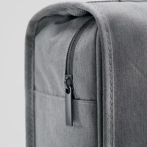 Travel <b>Makeup</b> Bag Polyester Zipper Closure Soft Handle Letter Pattern High Capacity Waterproof Toiletries <b>Storage</b> Pouch <b>for</b> - Product Image 4