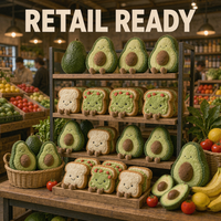 Jouets en peluche avocat personnalisés OEM ODM, oreiller en peluche en forme de fruit grillé, vente en gros, cadeau pour enfants