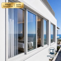 Ventana Corredera Horizontal de Aluminio con Rotura de Puente Térmico PA66, Doble Acristalamiento, Resistente a Huracanes, con Certificación Energy Star, Moderna, para Hoteles