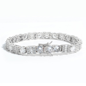 6.5mm Prong Set Moissanite Tennis <b>Bracelets</b> 925 Silver 18K Real Gold Electroplated Hip Hop Iced Out Custom Wholesaler ODM B2B - Product Image 2