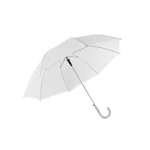 cheap EVA Fabric translucent promotional White straight Umbrella with logo printed